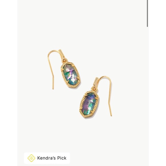 Kendra Scott Lee Gold Drop Earrings in Lilac Abalone - Picture 1 of 6